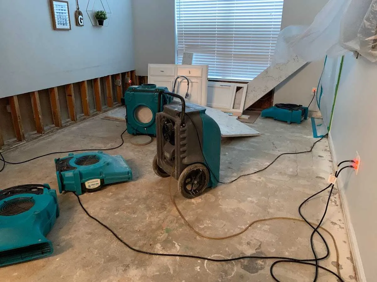 Dehumidifier in flood-cut room for Water Extraction & Removal in Catonsville